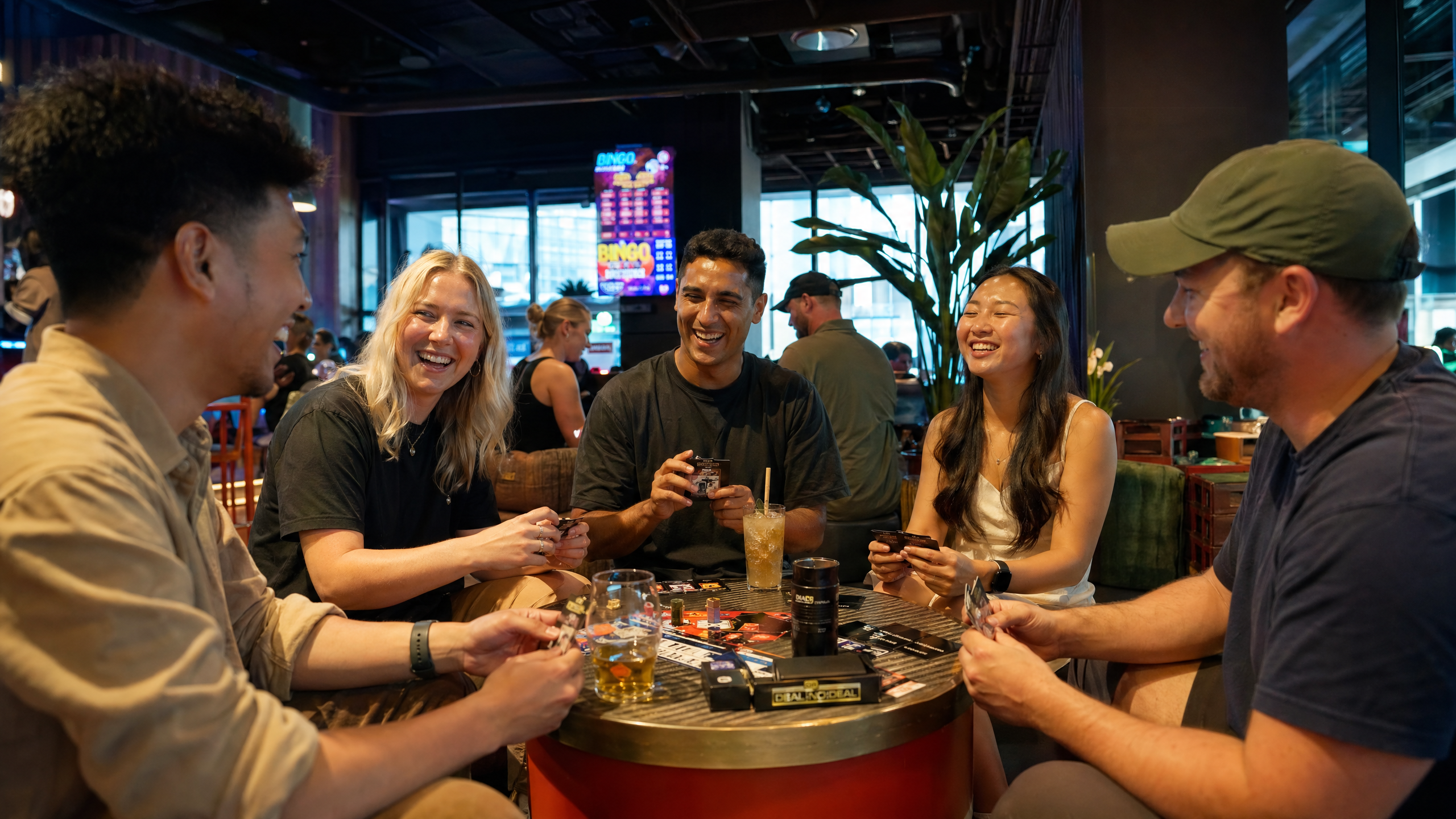 Friends playing social games at FunConnect